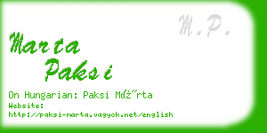 marta paksi business card